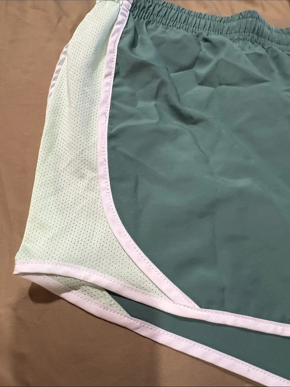 Nike Green Running Shorts with White Trim